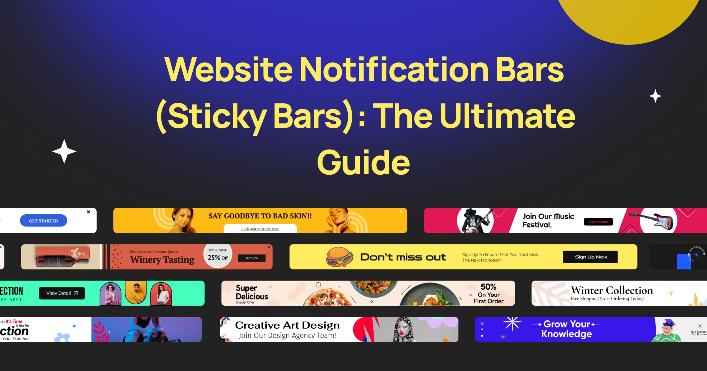 Website Notification Bars Sticky Bars