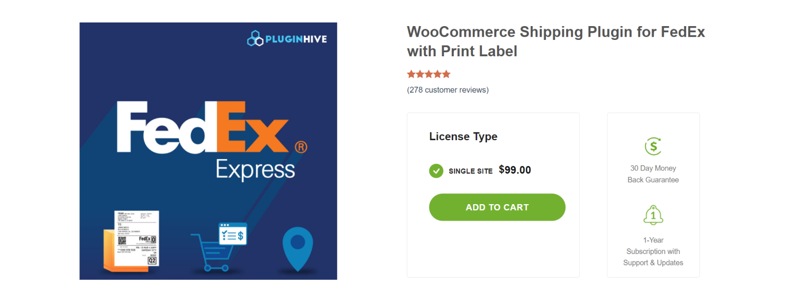 WooCommerce Shipping Plugin for FedEx with Print Label Plugin