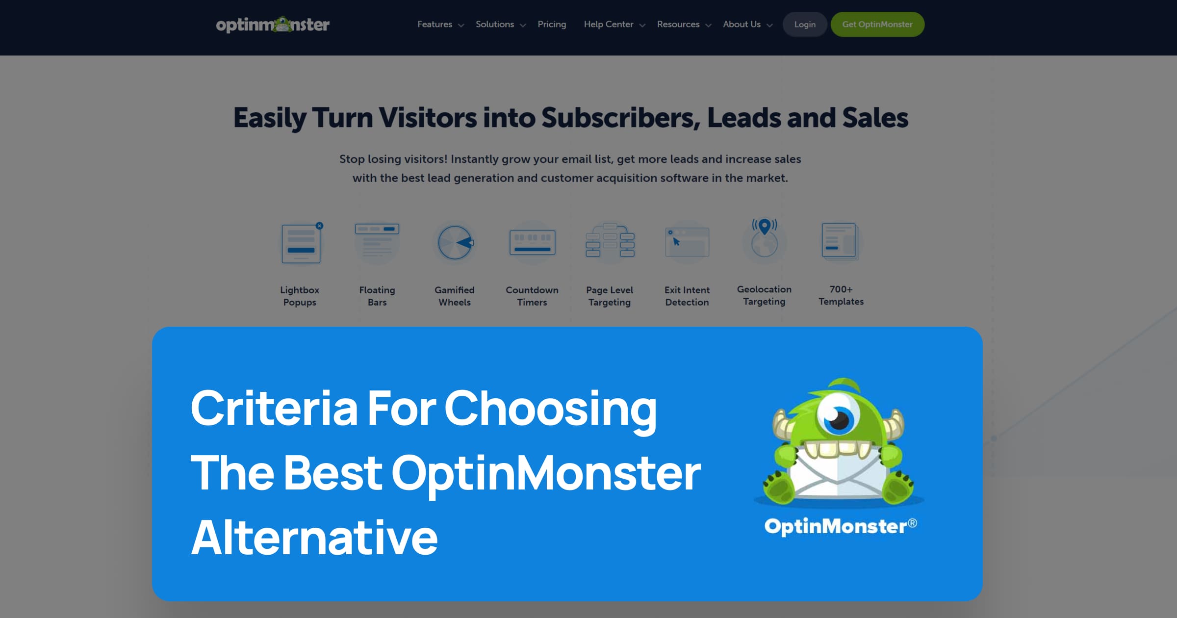 Criteria for Choosing the Best OptinMonster Alternative For Maximum Lead Generation!