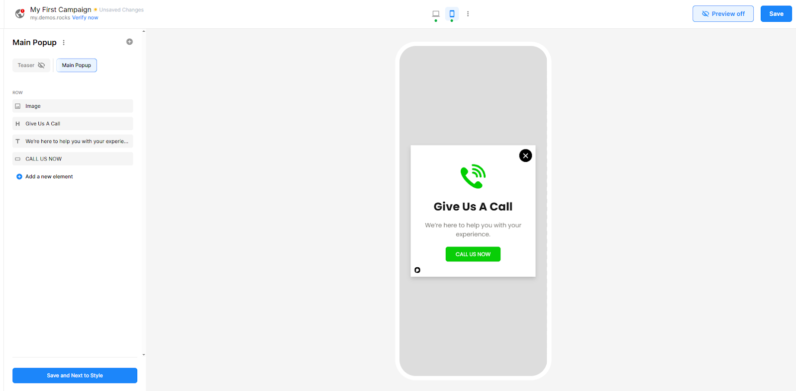 Popupsmart Responsive Options