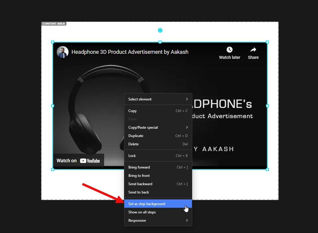 Set the Video as Background