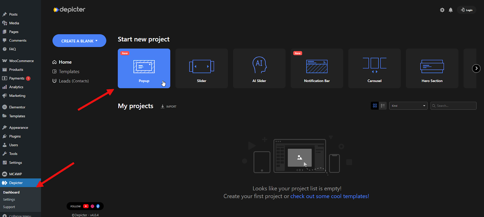 Depicter Dashboard