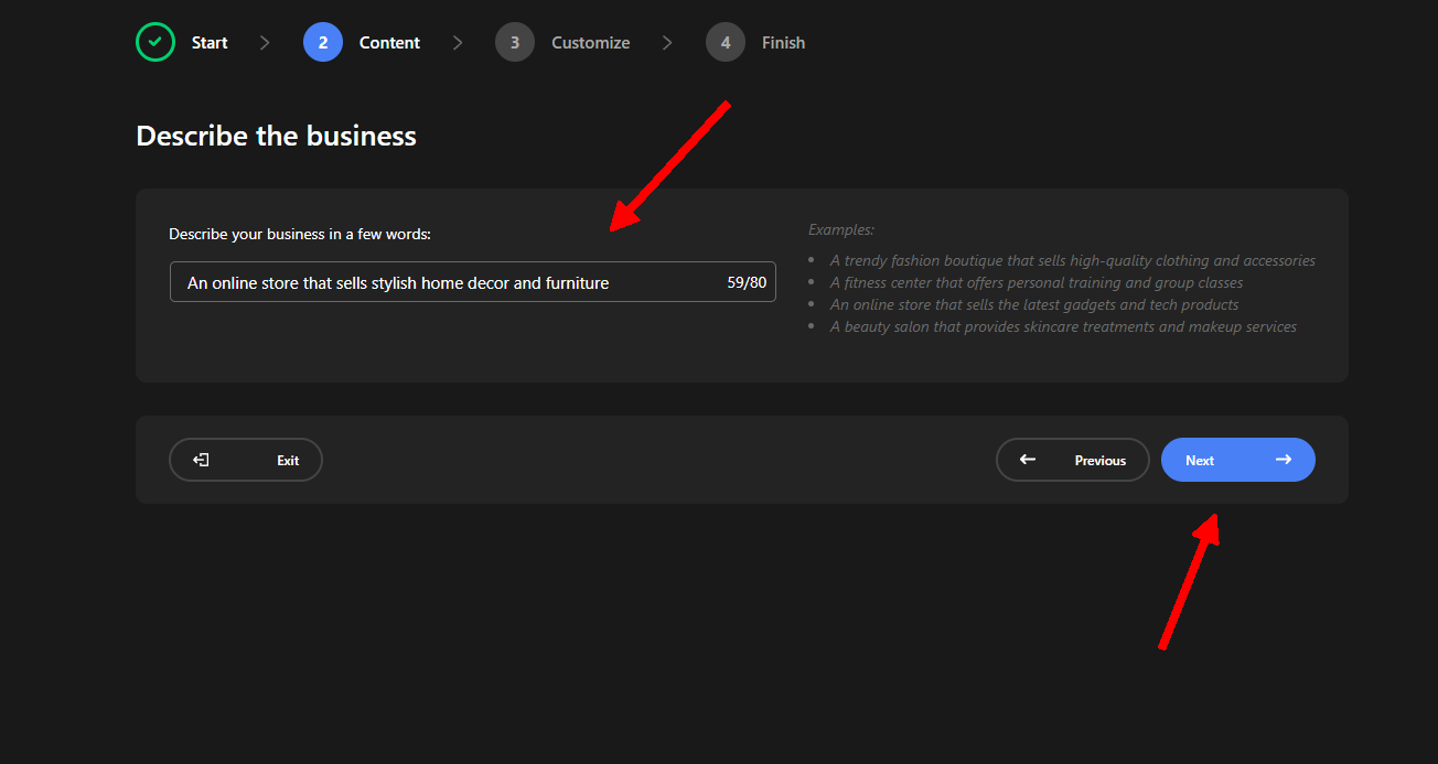 Providing a description for the popup